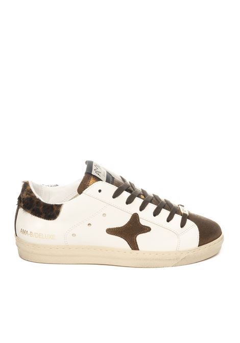 sneaker animalier bianco/testa di moro AMA BRAND DELUXE | 2908SNK-LEOPARD/MORO